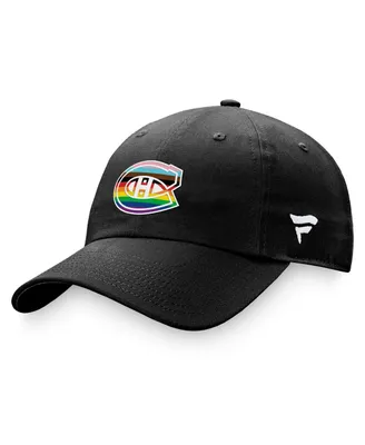 Men's Fanatics Black Montreal Canadiens Team Logo Pride Adjustable Hat