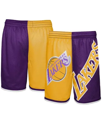 Big Boys and Girls Mitchell & Ness Gold, Purple Los Angeles Lakers Hardwood Classics Face 5.0 Shorts