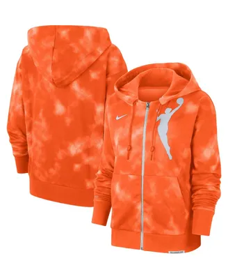 Women's Nike Orange Wnba Logowoman Team 13 Tie-Dye Performance Full Zip Hoodie