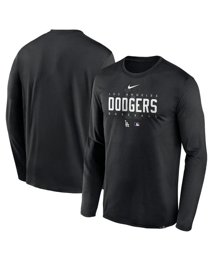 Men's Nike Black Los Angeles Dodgers Authentic Collection Team Logo Legend Performance Long Sleeve T-shirt