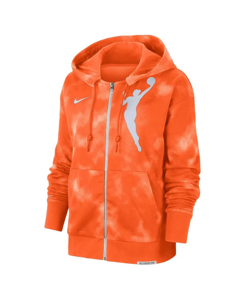 Women's Nike Orange Wnba Logowoman Team 13 Tie-Dye Performance Full Zip Hoodie