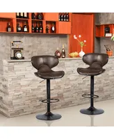 Costway Set of 2 Adjustable Bar Stools Swivel Bar Chairs