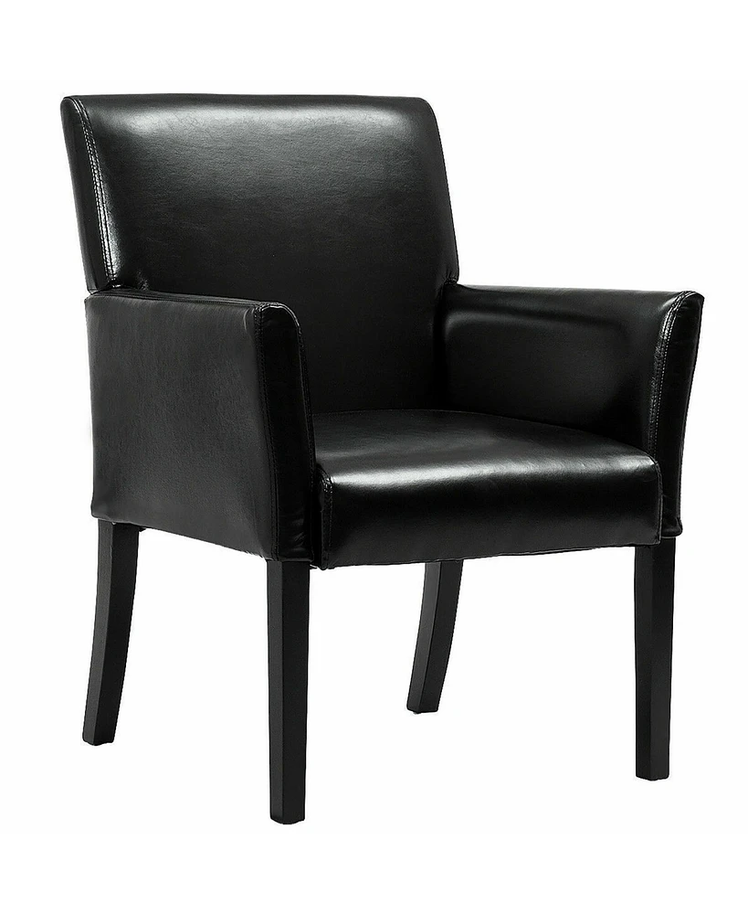 Costway Executive Pu Leather Guest Chair Reception Side Arm Chair