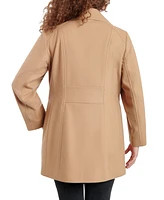 Anne Klein Plus Size Single-Breasted Peacoat, Created for Macy's