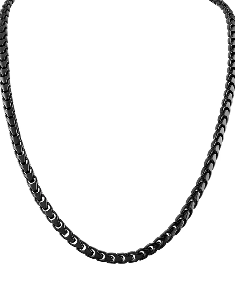 Bulova Men's Link Chain 22" Necklace in Black-Plated Stainless Steel