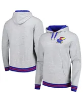 Men's Mitchell & Ness Heather Gray Kansas Jayhawks Pullover Hoodie