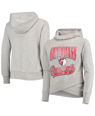 Big Girls Heathered Gray Cleveland Guardians America's Team Pullover Hoodie