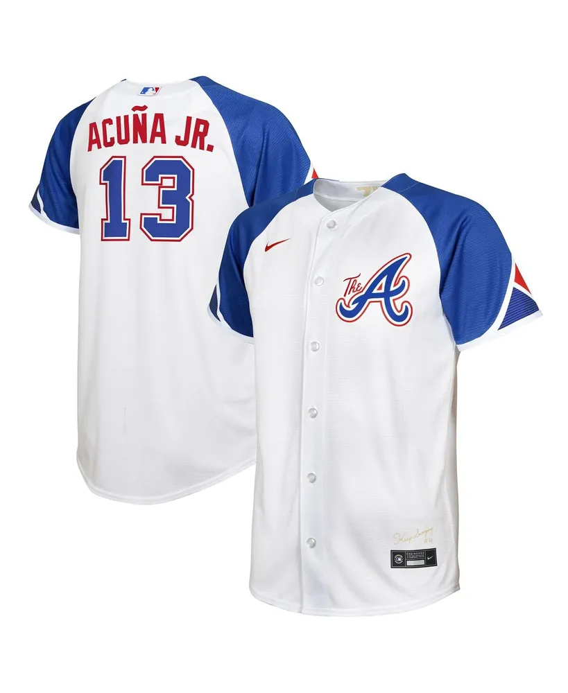 RONALD ACUNA Jr. Atlanta Braves White Majestic Jersey YXL