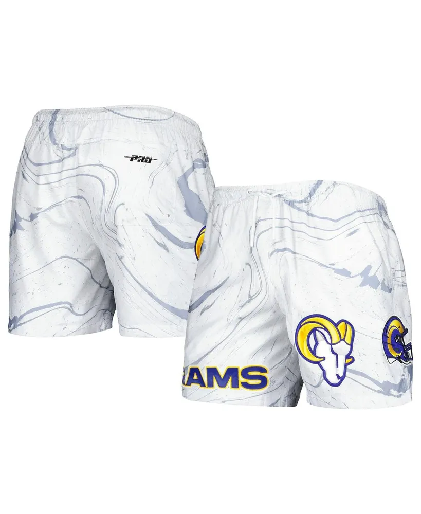 Men's Pro Standard White Los Angeles Rams Allover Marble Print Shorts