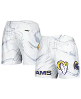 Men's Pro Standard White Los Angeles Rams Allover Marble Print Shorts