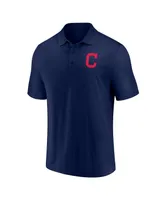 Men's Fanatics Navy, Red Cleveland Guardians Primary Logo Polo Shirt Combo Set