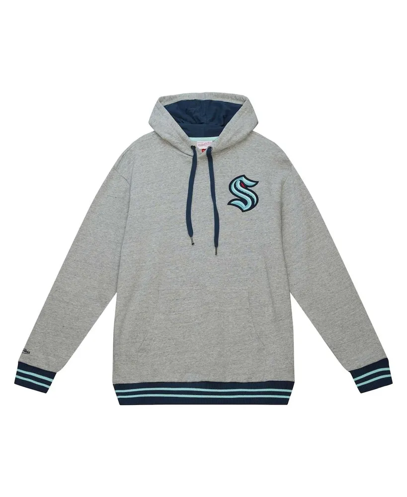 Men's Mitchell & Ness Heather Gray Seattle Kraken Classic French Terry Pullover Hoodie