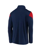 Men's Fanatics Navy Cleveland Guardians Primary Logo Quarter-Zip Jacket