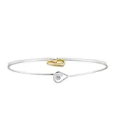 Unwritten Multi Color Cubic Zirconia Heart Bangle Bracelet