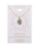 Unwritten Genuine Amazonite and Crystal Moon and Star Pendant Necklace