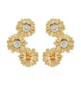 T Tahari Gold-Tone Sunflower Cluster Stud Earrings