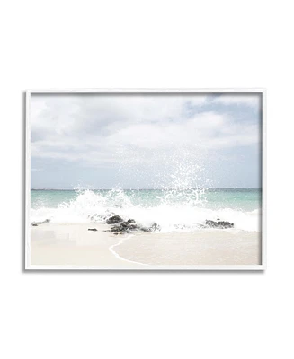 Stupell Industries Beach Coast Wave Splash Framed Giclee Art, 11" x 1.5" x 14" - Multi