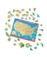 Melissa & Doug Usa Map Sound Puzzle - Wooden Puzzle With Sound Effects (40 pcs), Multicolor