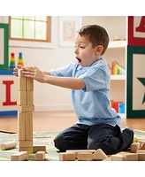 Melissa & Doug Standard Unit Solid-Wood Building Blocks With Wooden Storage Tray (60 pcs)