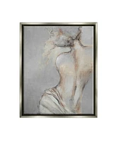 Stupell Industries Traditional Portrait Nude Woman Framed Floater Canvas Wall Art, 25" x 1.7" x 31" - Multi