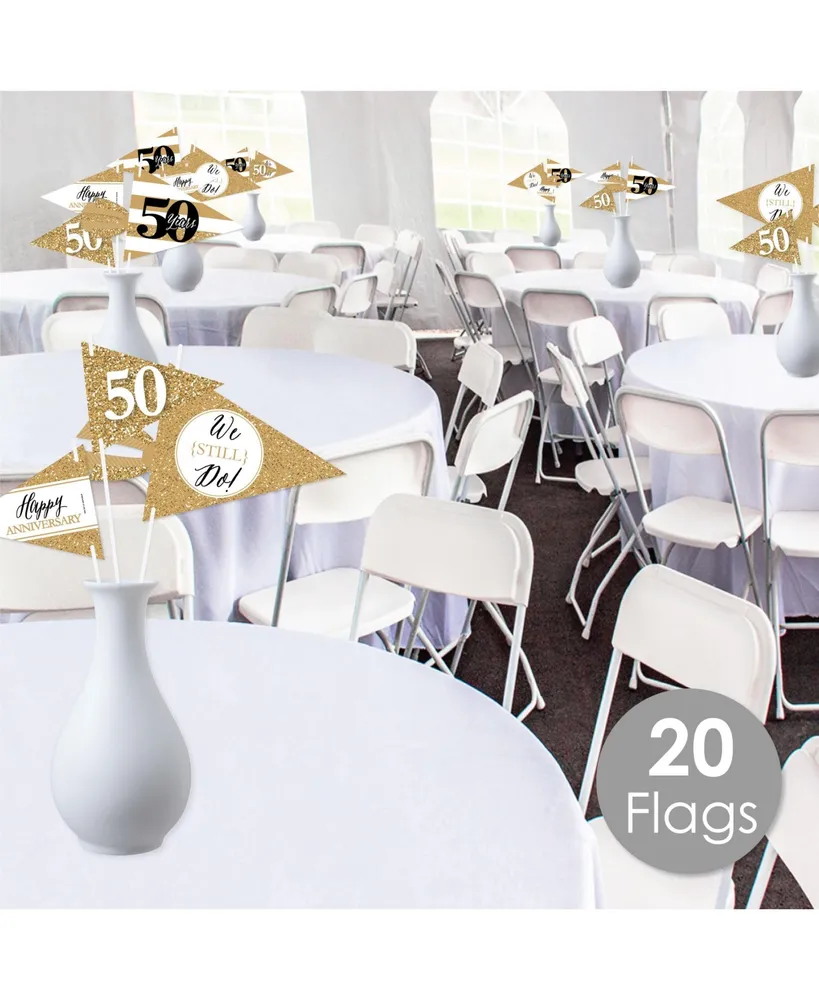 We Still Do 50th Wedding Anniversary Party Pennant Flag Centerpieces 20 Ct