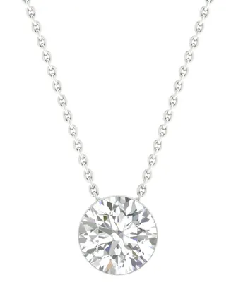 Diamond Solitaire 18" Pendant Necklace (1/2 ct. t.w.) in 14k White Gold