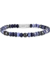 Bulova Men's Marine Star Beaded Bracelet in Sterling Silver