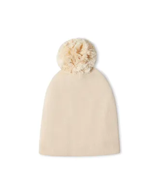 Stellou & Friends Baby Girls 100% Cotton Hat with Fleece Lining Beanie Pom