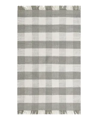 Bayshore Home Pure Plaid Indoor Outdoor Washable Ppd-01 5'3" x 8' Area Rug