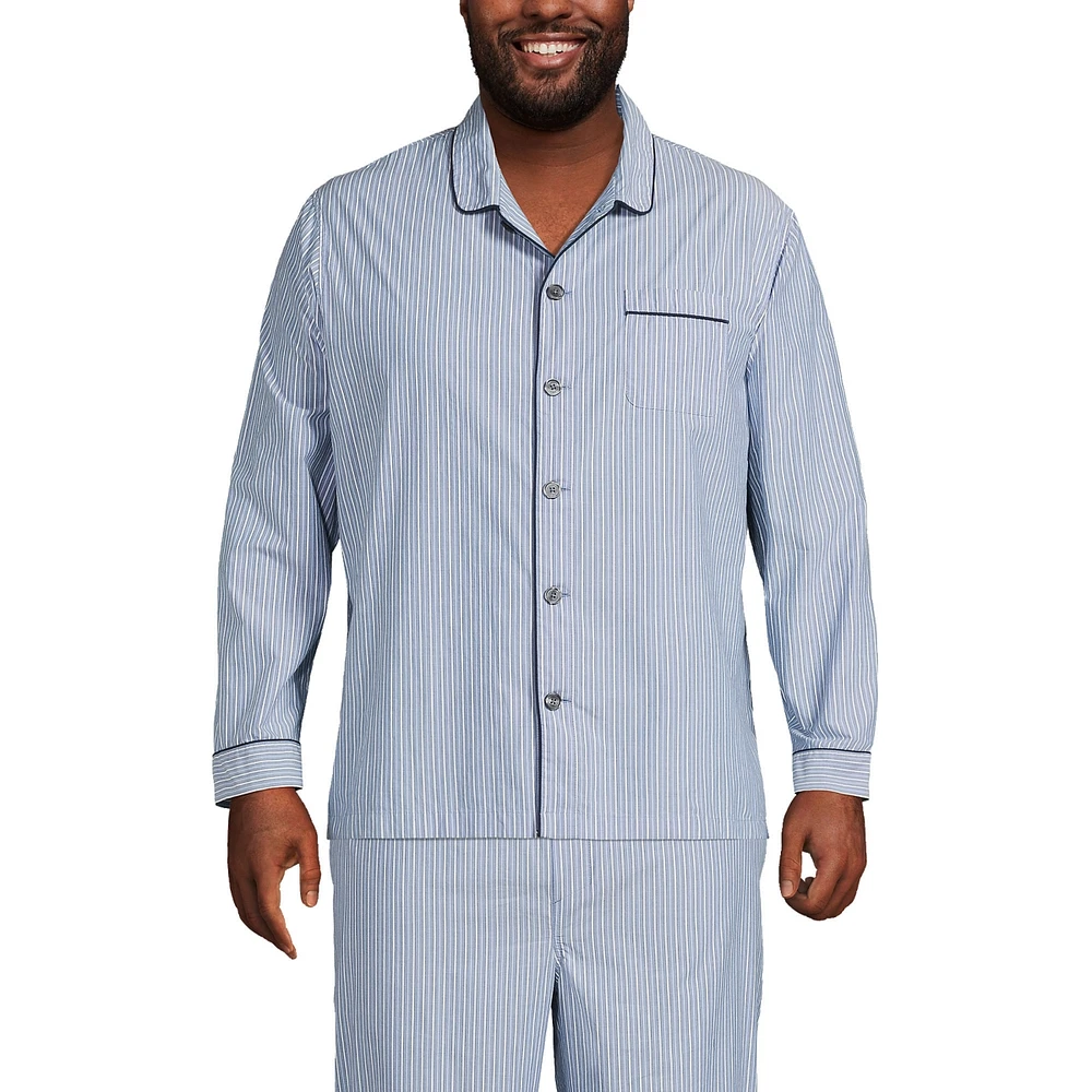 Lands' End Big & Tall Poplin Pajama Shirt