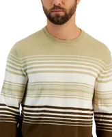 Club Room Men's Dylan Merino Striped Long Sleeve Crewneck Sweater, Created for Macy's