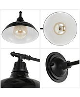 Wallace 12.25" 1-Light Farmhouse Industrial Indoor, Outdoor Iron Led Victorian Arm Sconce