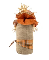 Glitzhome 23.25" H Fall Linen Scarecrow Doorstop Porch Decor