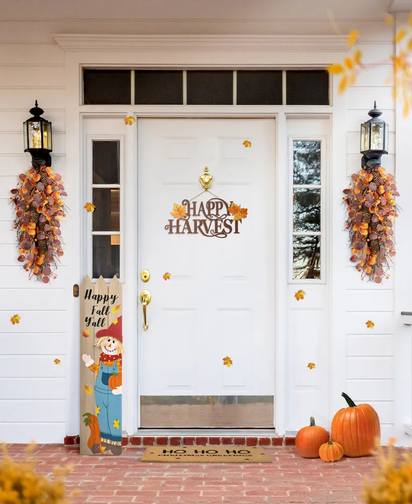 Glitzhome 41.75" H Fall Wood Scarecrow Porch Decor