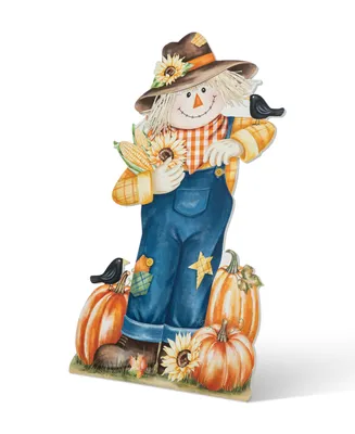 Glitzhome 30" H Fall Wooden Painted Scarecrow Porch Decor