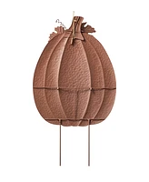 Glitzhome 37.75" H Fall Metal Embossed Glitter Pumpkin Yard Stake