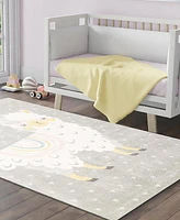 Bayshore Home Campy Kids Llama 5'3" x 8' Area Rug