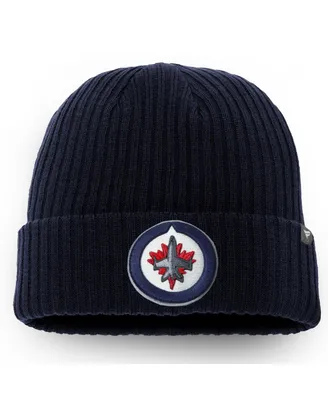Men's Fanatics Navy Winnipeg Jets Core Primary Logo Cuffed Knit Hat