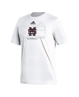 Men's adidas White Mississippi State Bulldogs Locker Lines Baseball Fresh T-shirt