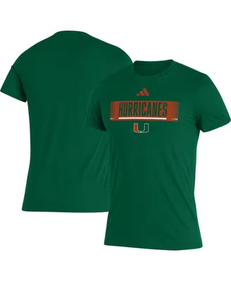 Men's adidas Green Miami Hurricanes Wordmark Tri-Blend T-shirt