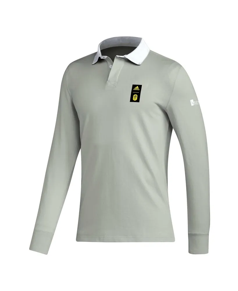 Men's adidas 2023 Player Gray Nashville Sc Travel Long Sleeve Polo Shirt