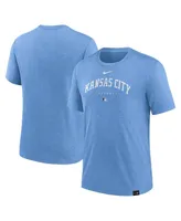 Men's Nike Heather Light Blue Kansas City Royals Authentic Collection Early Work Tri-Blend Performance T-shirt
