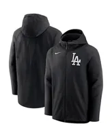 Men's Nike Black Los Angeles Dodgers Authentic Collection Performance Raglan Full-Zip Hoodie