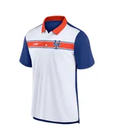 Men's Nike White, Royal New York Mets Rewind Stripe Polo Shirt