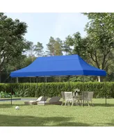 Outsunny 10' x 20' Pop Up Canopy Tent with 3-Level Adjustable Height, Wheeled Roller Bag, Uv Fighting Roof, Dark Blue