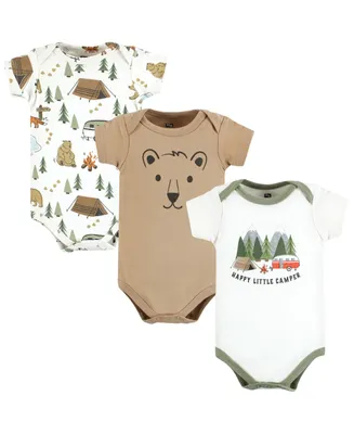 Hudson Baby Boys Unisex Cotton Bodysuits Camper, 3-Pack