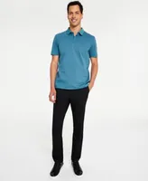 Calvin Klein Mens Slim Fit Modern Stretch Chino Pants Smooth Cotton Feeder Stripe Polo Shirt Outfit