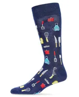 MeMoi Men's Kitchen Crew Rayon from Bamboo Novelty Crew Socks