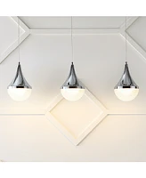 Elyse Teardrop 33" 3-Light Modern Mid-Century Iron, Acrylic Integrated Linear Led Pendant
