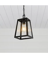 Glendale 6.75" 1-Light Farmhouse Industrial Iron, Glass Outdoor Led Pendant
